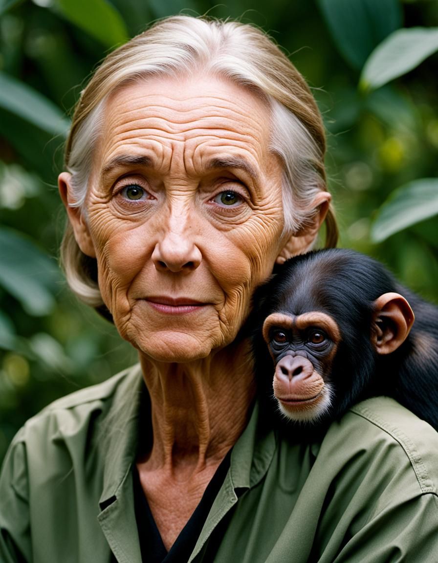 Jane Goodall Portrait in Tanzania, Professional Photography