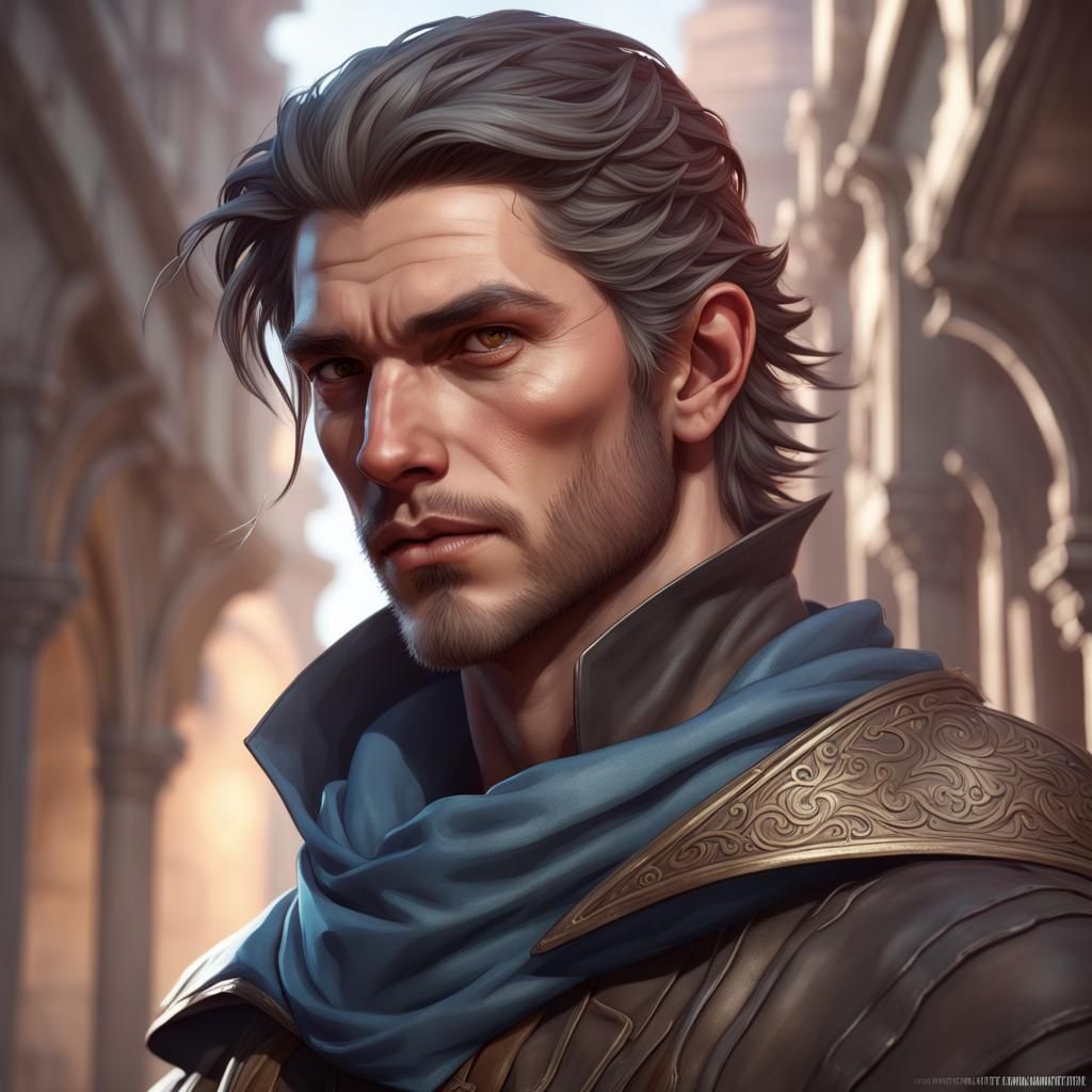 Fantasy Thief Portrait in Digital Art Style