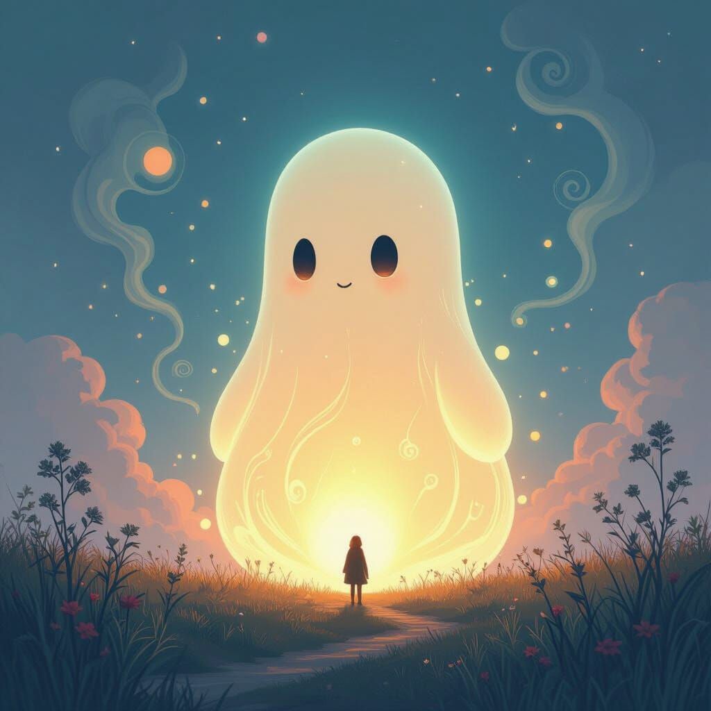 Mystical Glowing Creature in Digital Art Style