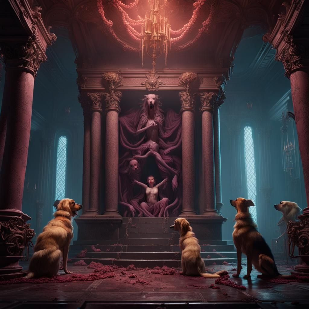 Hades Torture Chamber with Persephone, Matte Painting