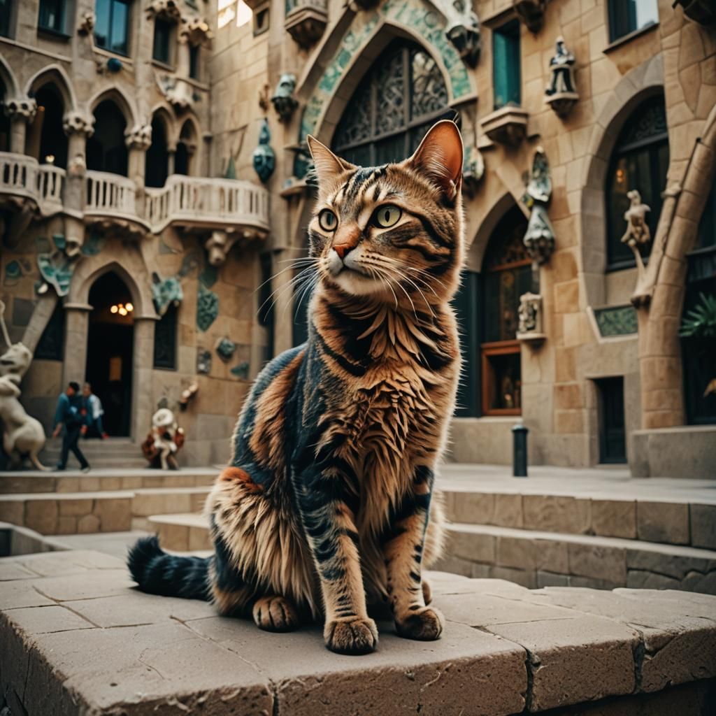 Gaudi Cat Cinematic Film Still