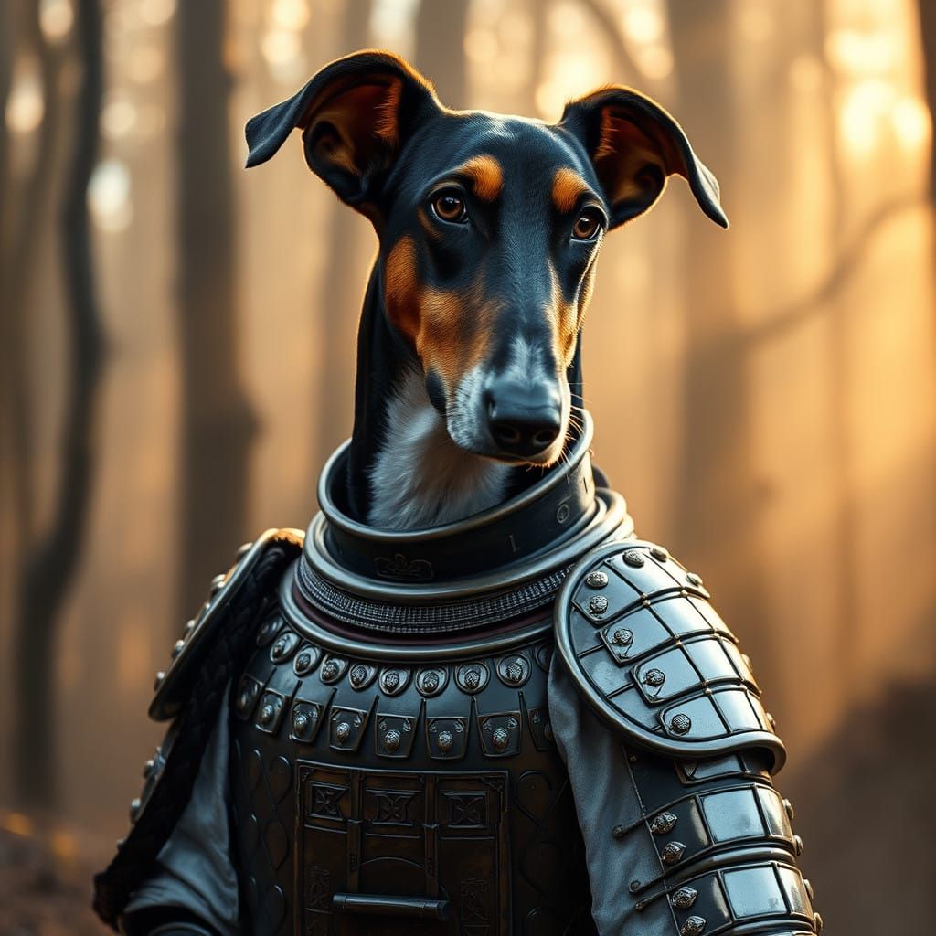 Regal Samurai Hound in Mysterious Forest