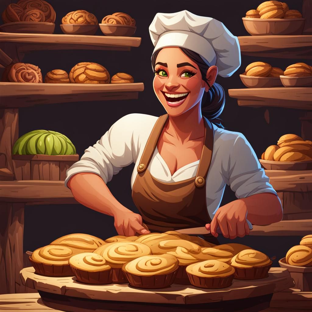 Happy Female Orc Baker