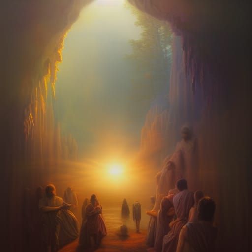 Surreal Mirror Reflects Melting Reality as Digital Painting