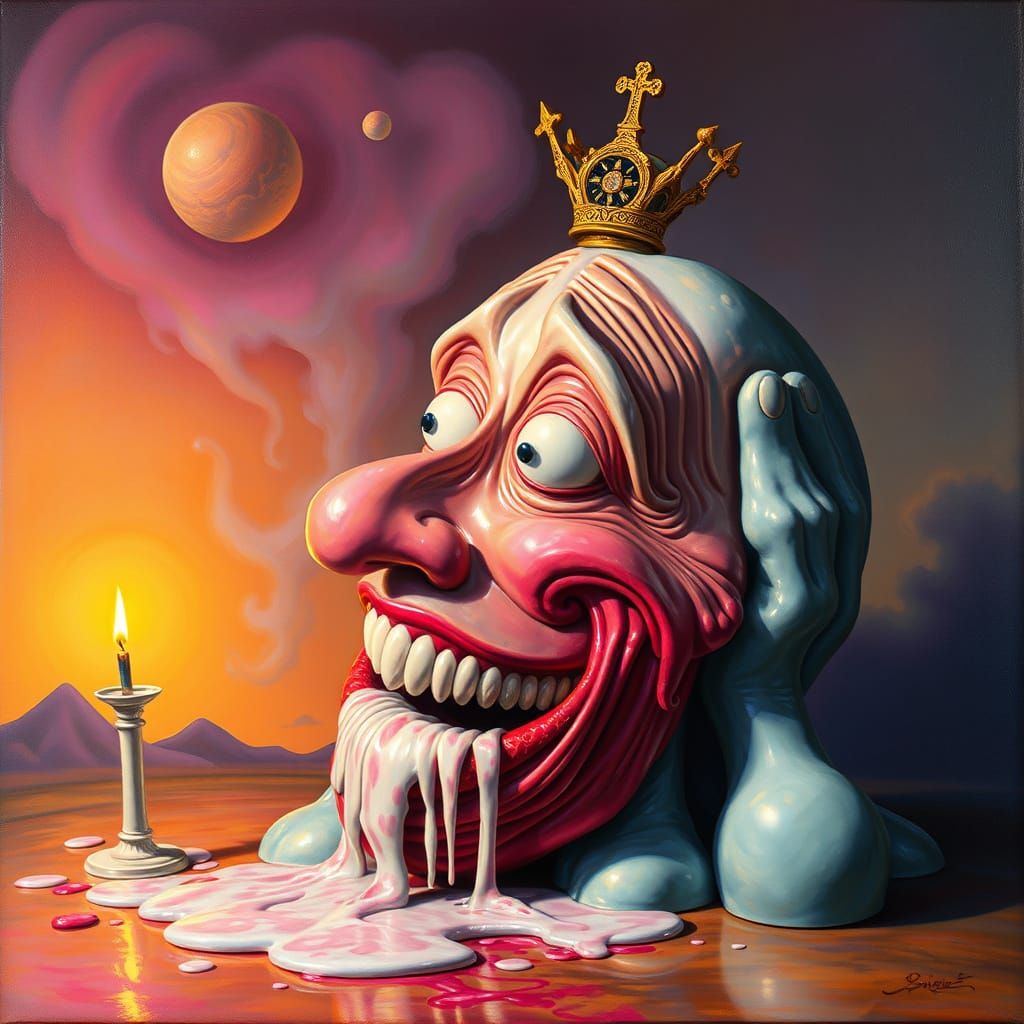 Surreal Melting Fan in Salvador Dalí Style