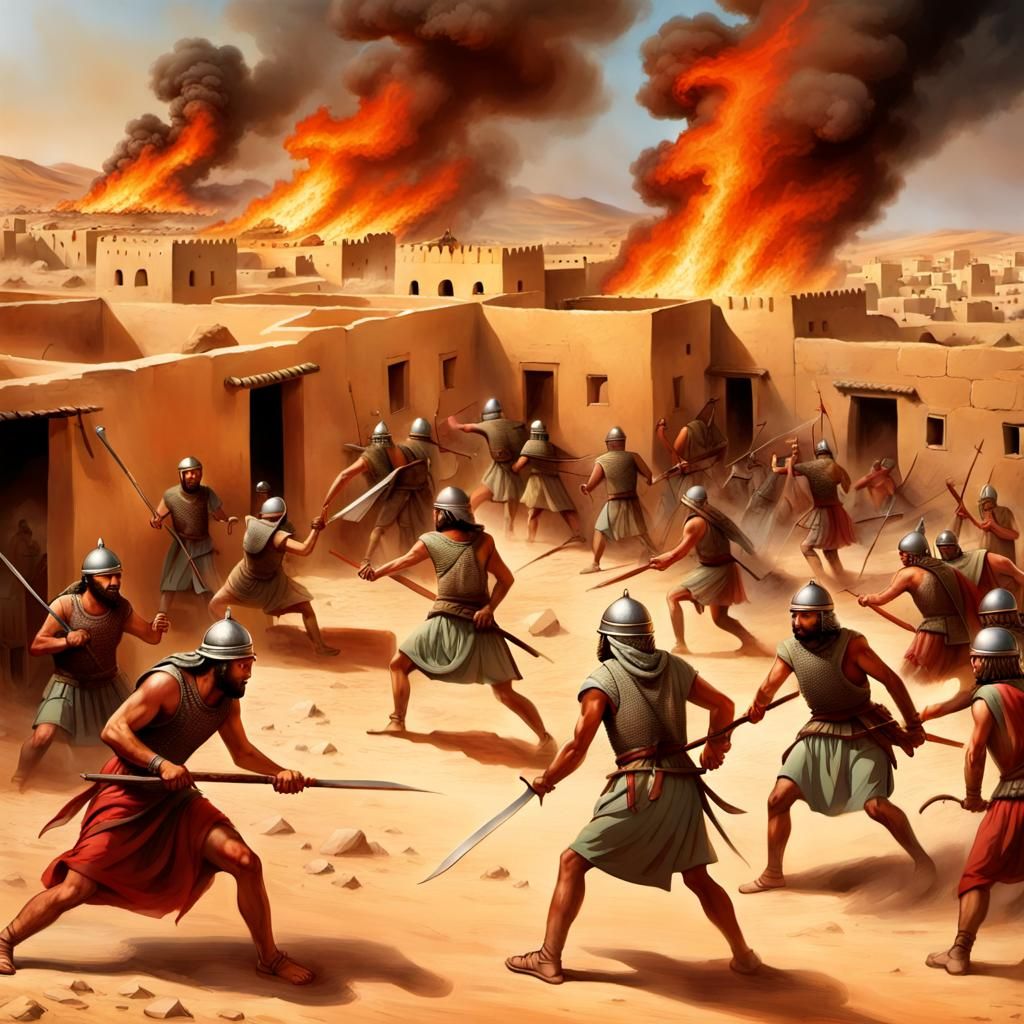 Bronze Age Army Destroys Desert Town with Fire