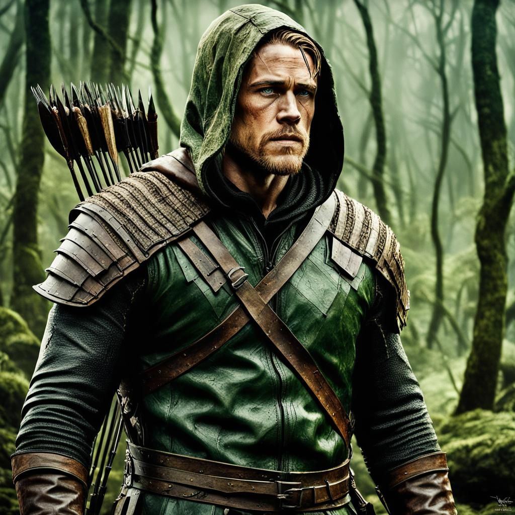 Hyperrealistic Archer in Island Forest: Cinematic HDR