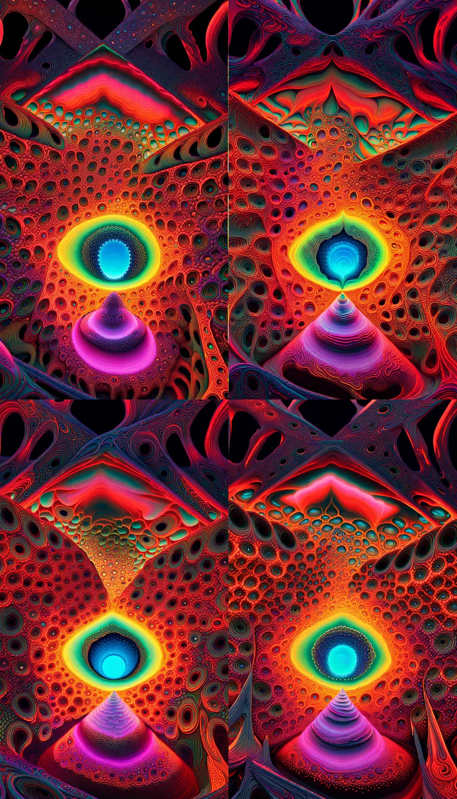 Holographic Fractal Quasar in Psychedelic 3D