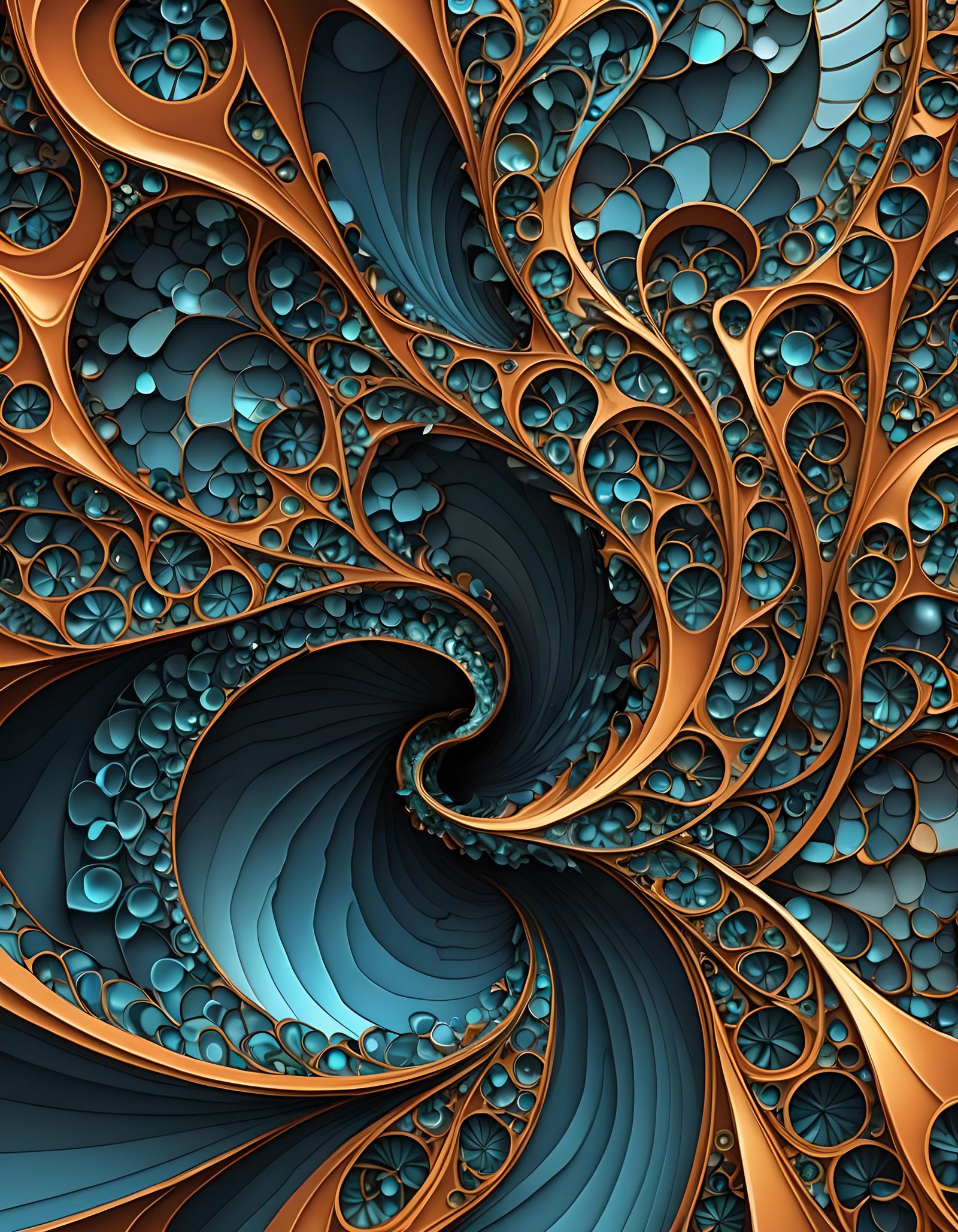 Abstract Broken Glass Fractal in Vector Style