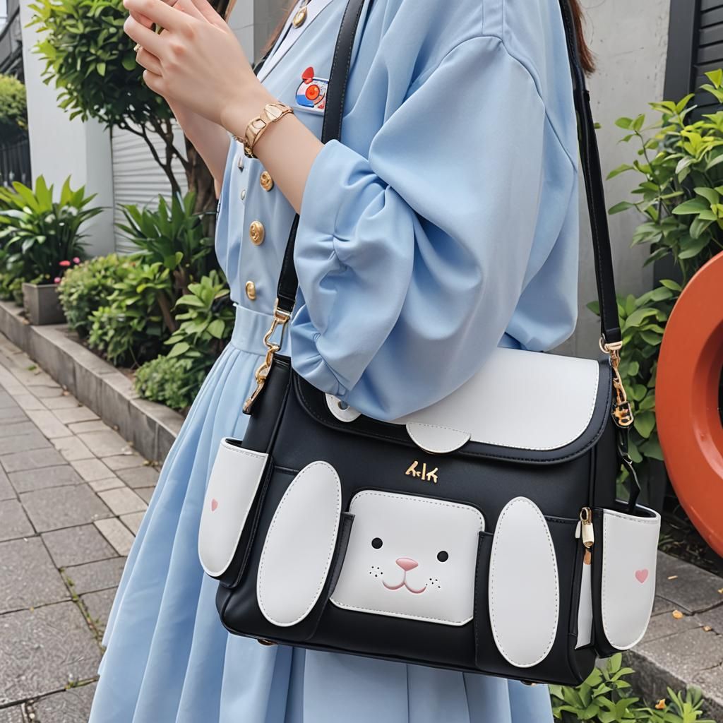 Kawaii Rabbit Crossbody Bag in Anime Style