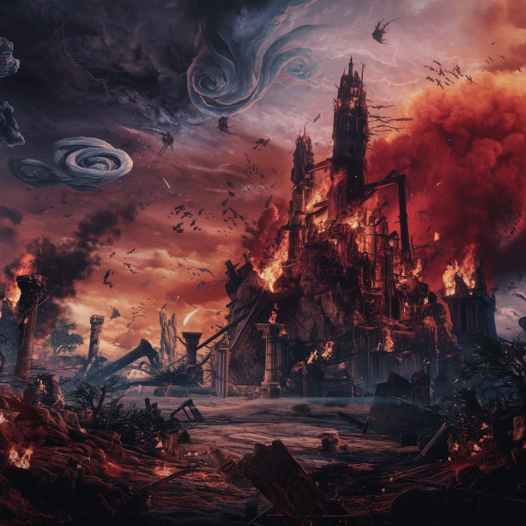 Ancient Apocalypse City Engulfed in Flames