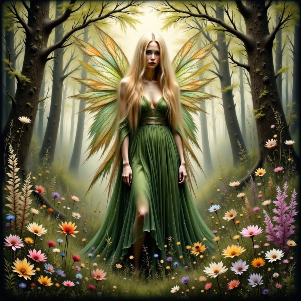 Forest Fairy in Spring with Ethereal Glow