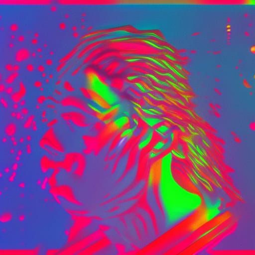 Holographic Water Deity in Astral Cosmic Art