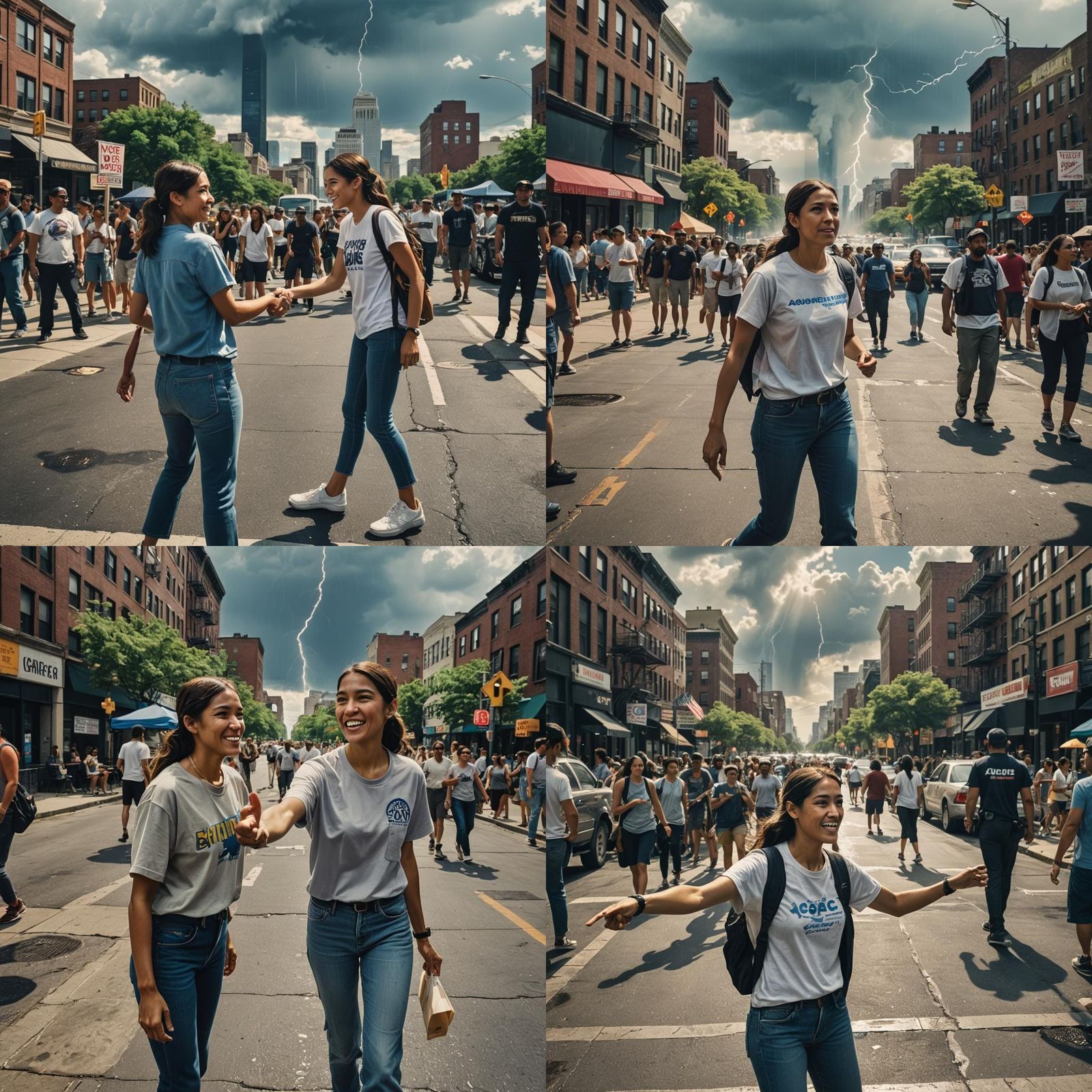 Alexandria Ocasio-Cortez in Cinematic Cityscape