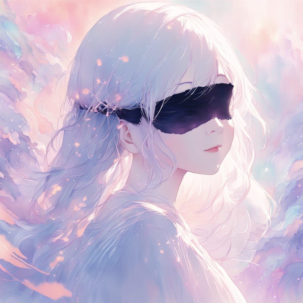 Whimsical Anime Portrait in Pastel Colors