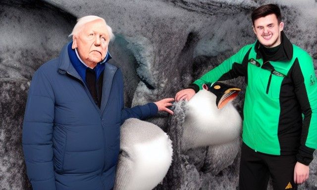 David Attenborough and Harry Maguire in Antarctica