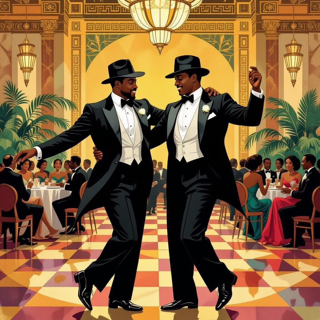 Harlem Renaissance Dance in Art Deco Style