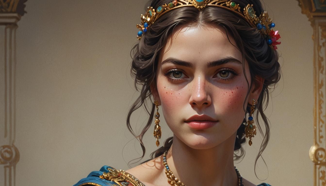 Pretty Woman Portrait in Academic Art Style