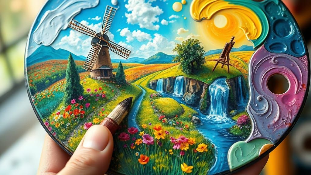 Vibrant Fantasy Palette in Whimsical Landscape