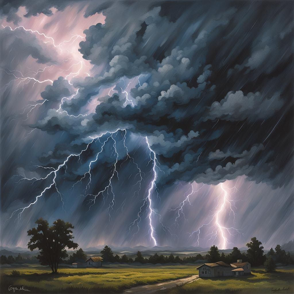 Stormy Sky with Lightning in Sinister Style