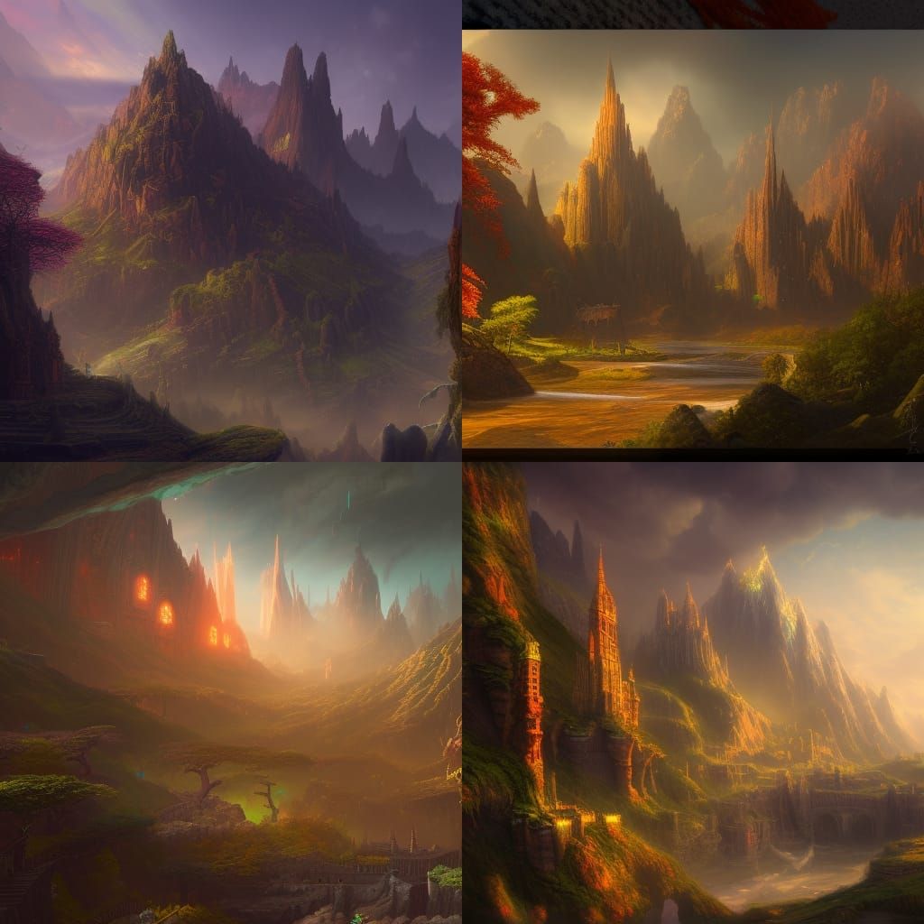 Fantastical Matte Painting with Deep Color