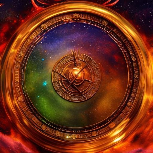 Zodiac Signs in Copper, Ultra Realistic Oil Painting