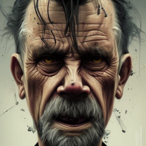 Hyperdetailed Portrait of a Disheveled Punk