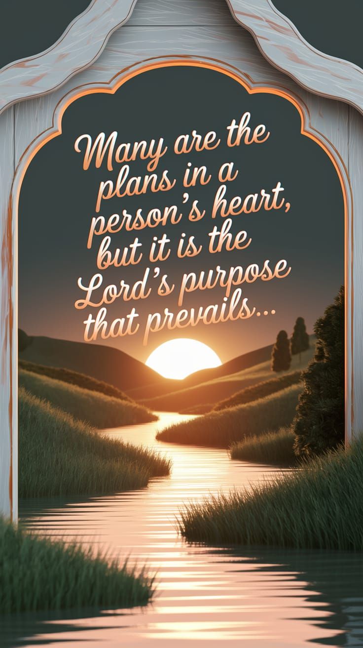 Serene Landscape in Hand-Painted Wooden Frame with Inspirati...