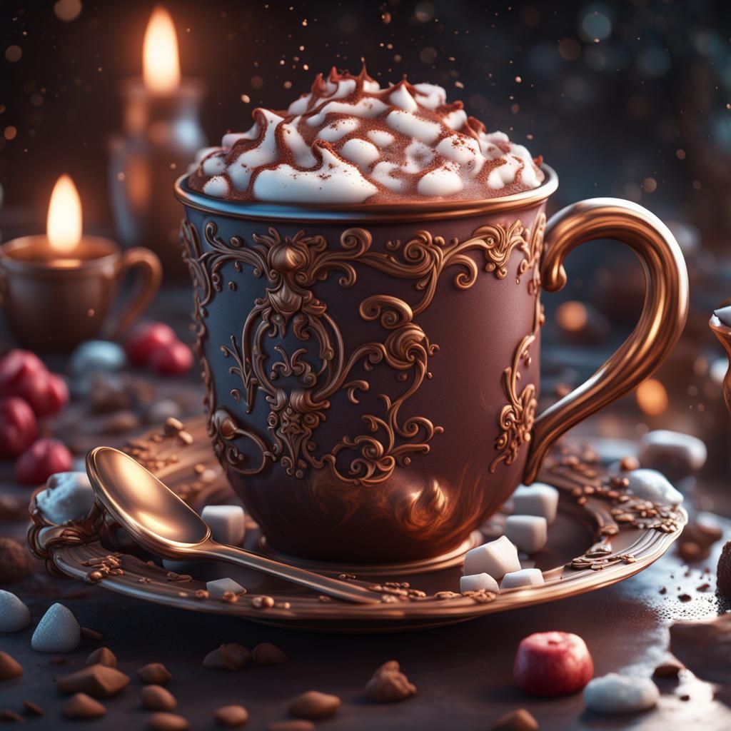 Fantastical Hot Chocolate Concept Art in Deep Color