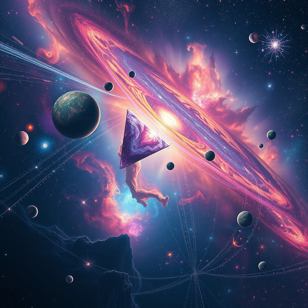 Vibrant Cosmic Expanse as Matte Painting