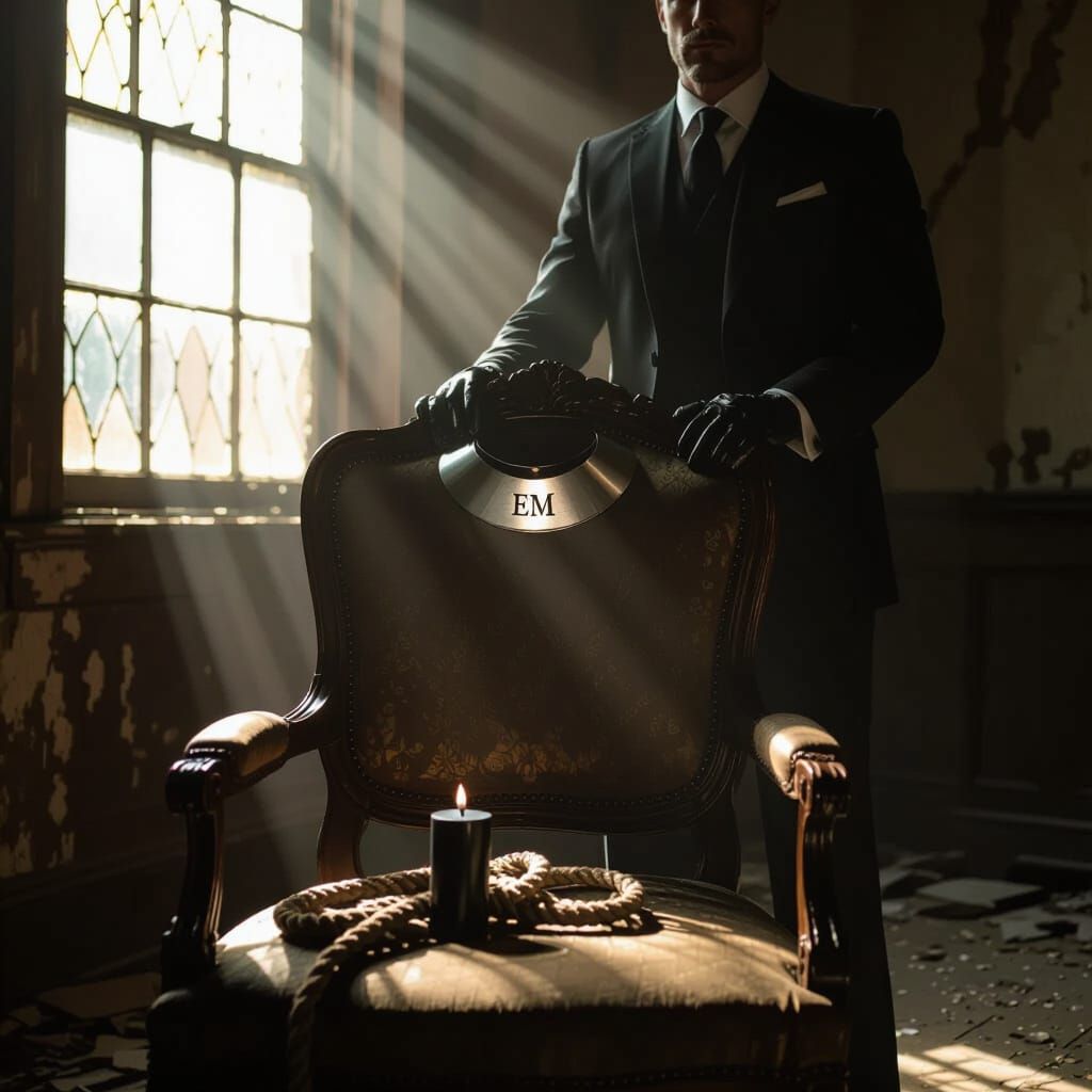 Antique Chair in Decaying Room, Neo-Noir Style