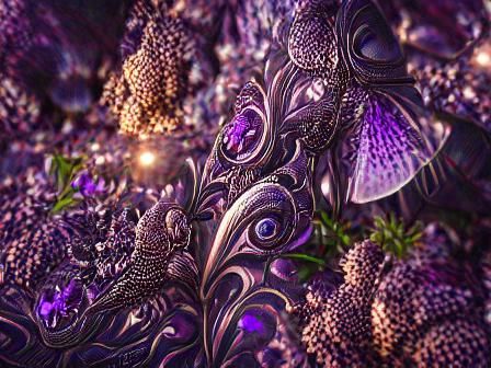 Fantasy Fractal Wallpaper with Bioluminescent Accents