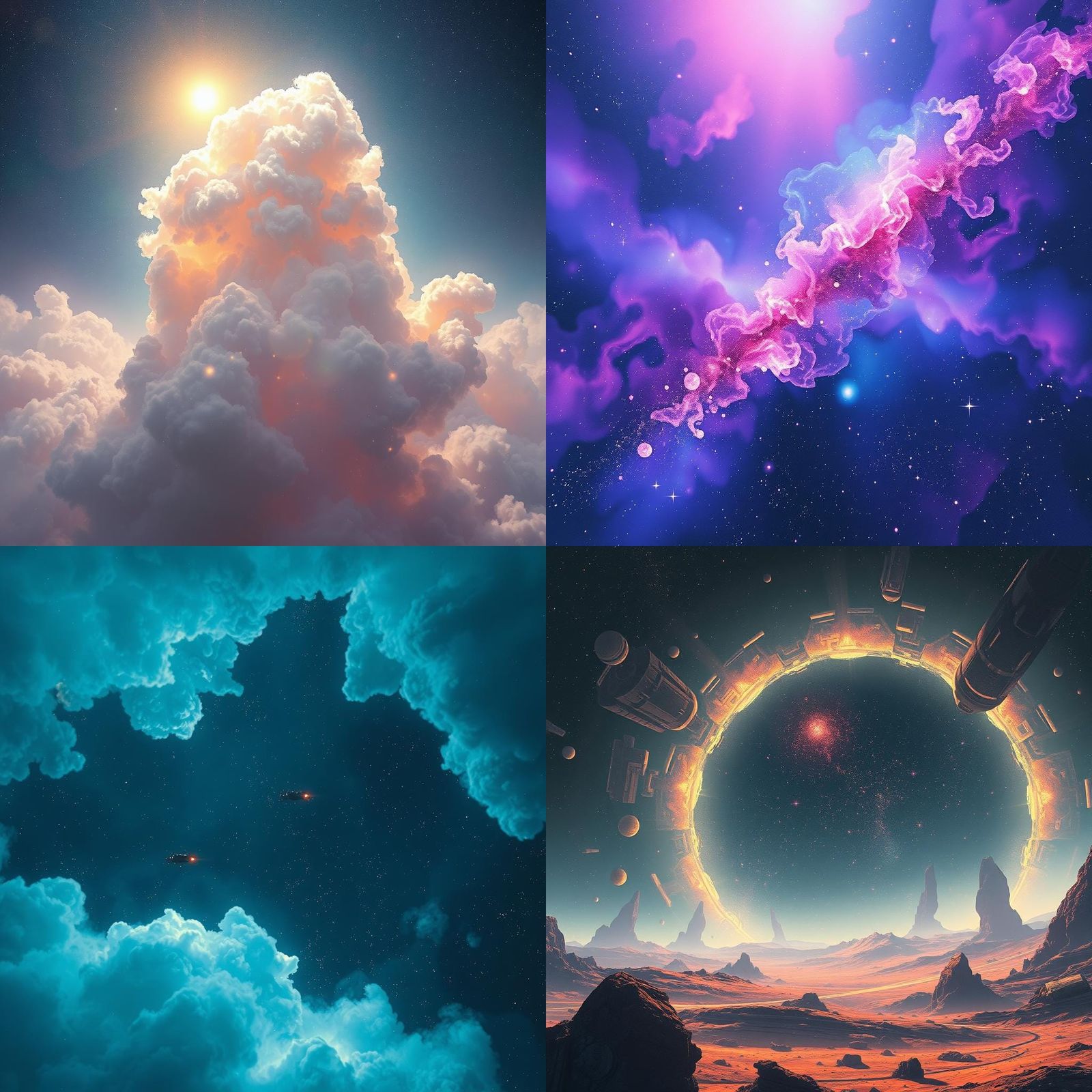 Colorful Interstellar Dust Cloud Illustration