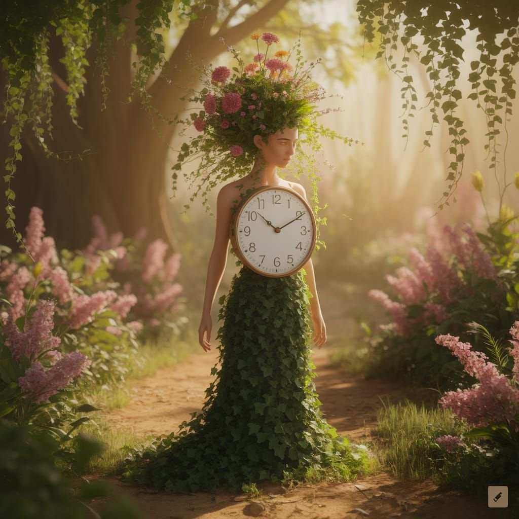 Timeless Being in Sunlit Forest