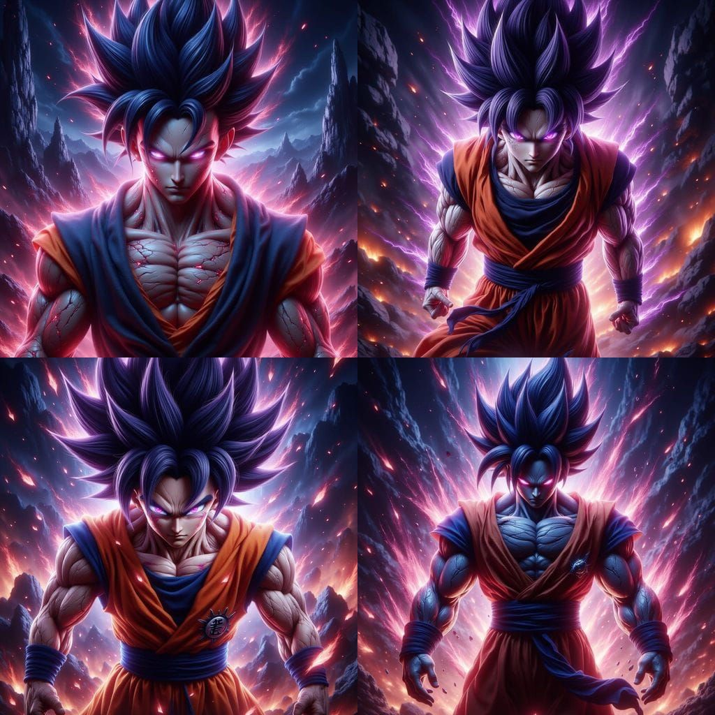 Goku Super Saiyan 3 in Dramatic Anime Style
