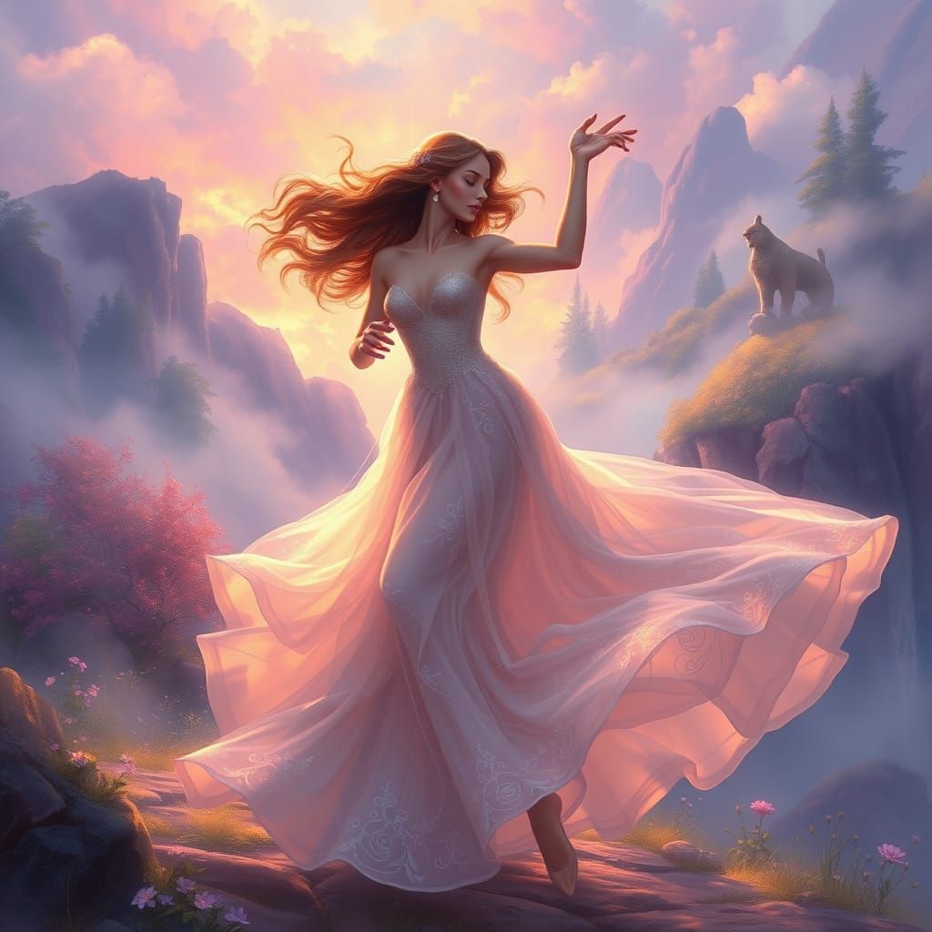 A beautiful woman dancing.