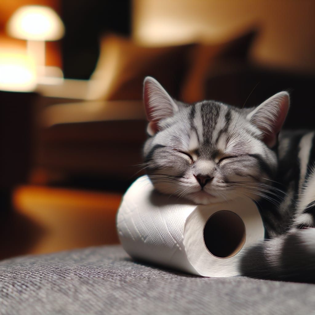 Calm Tabby Cat Finds Comfort in Unlikely Pillow