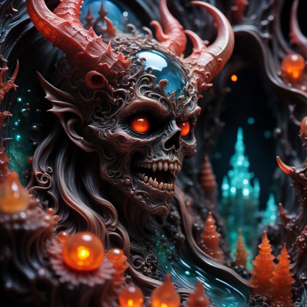 Macro Resin Horrorscape She-Demon in 16K