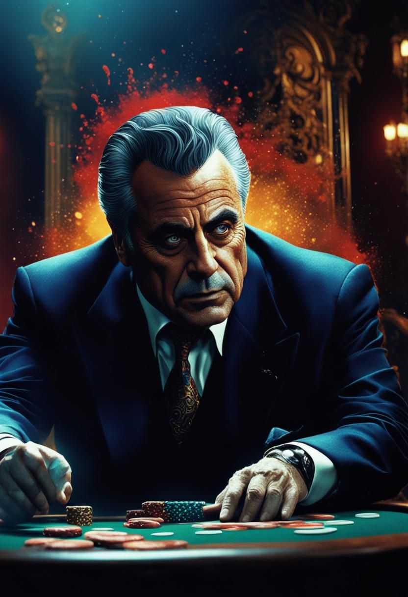 John Gotti Plays Blackjack: Cinematic Film Still