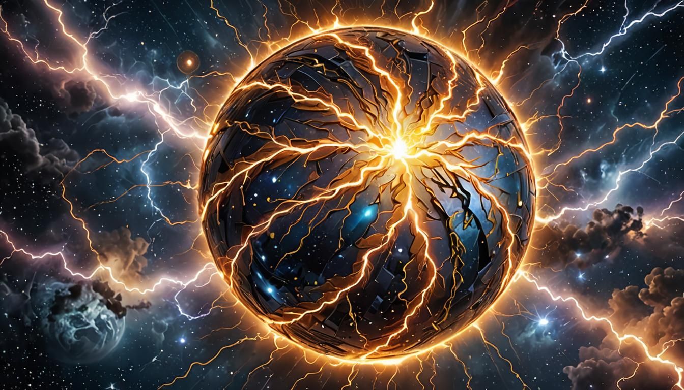 Humongous Lightning Ball Radiating Stars and Galaxies