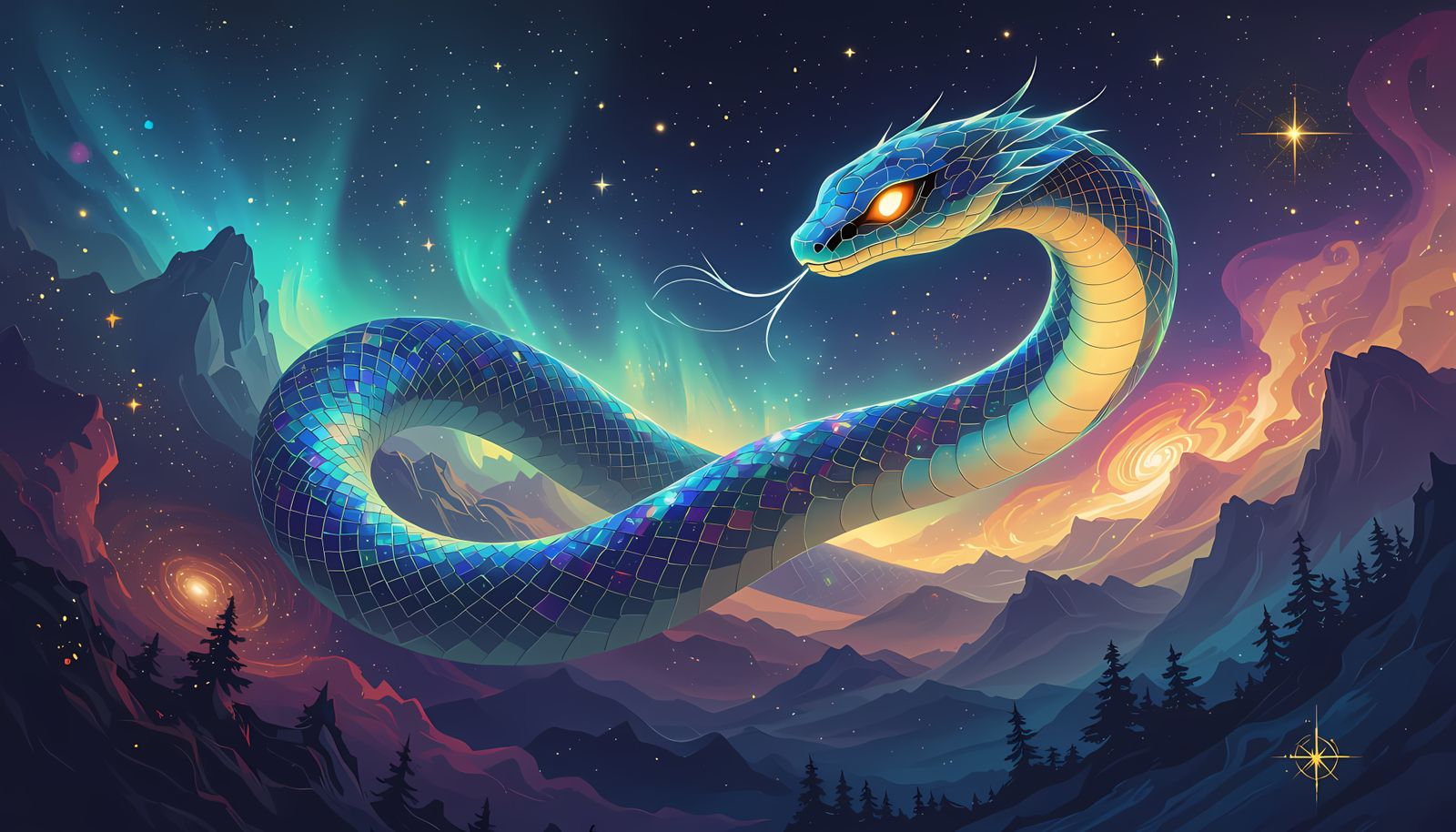 Cosmic Ghost Serpent Soaring Through the Cosmos