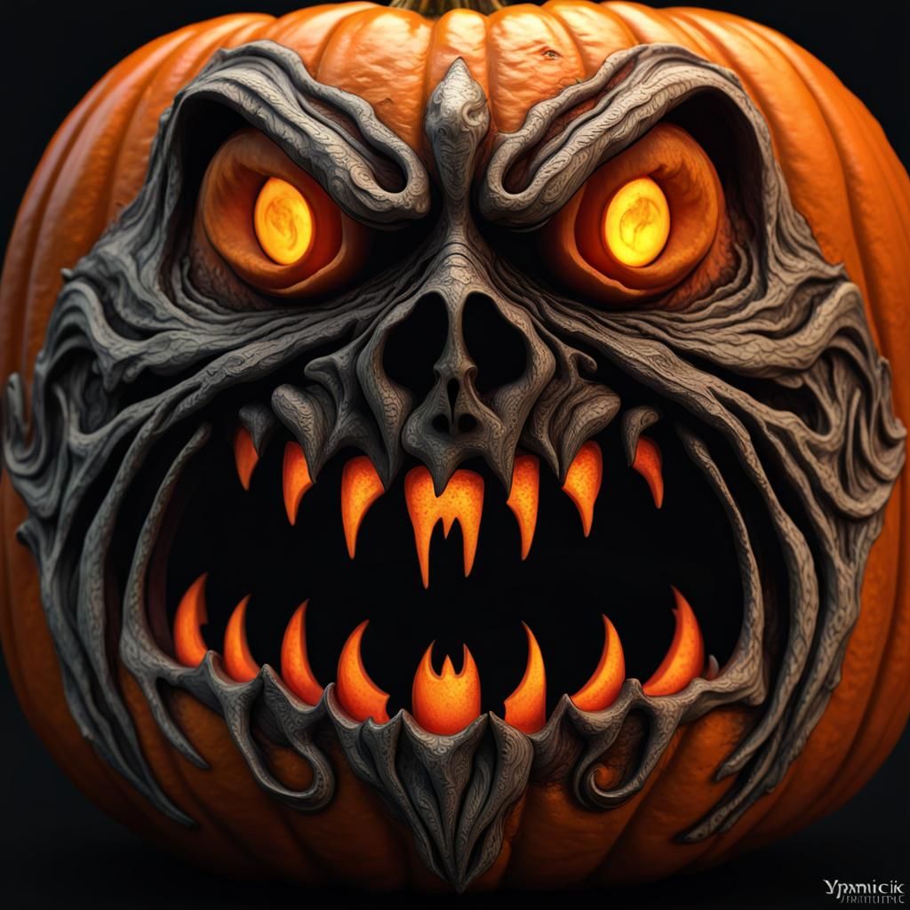 Halloween Pumpkin Carving in Tim Burton Style