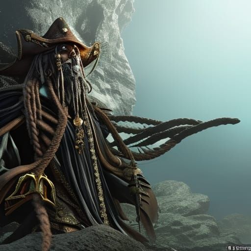 Davy Jones Dark Fantasy Concept Art in 8K