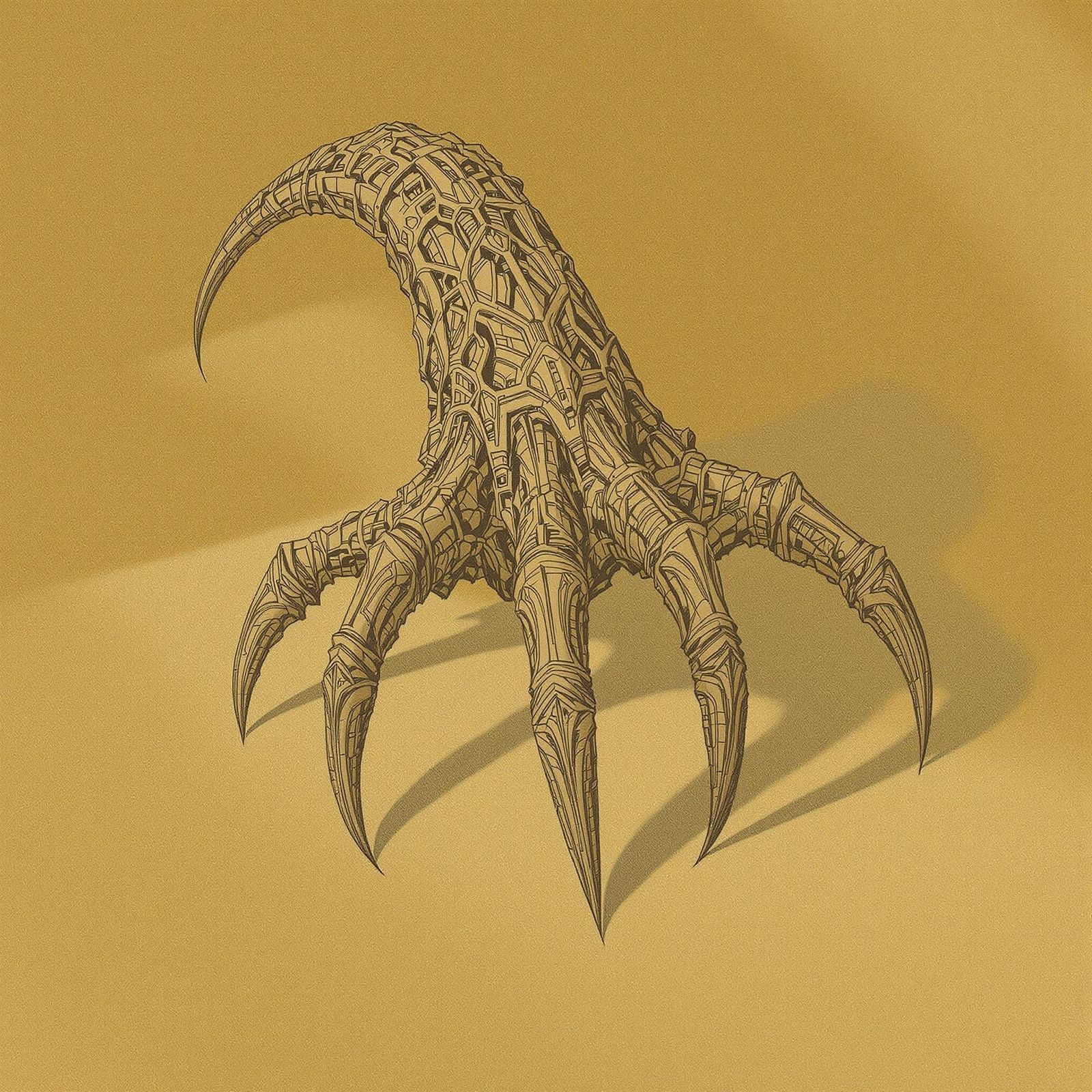 Ornate Claw with Sharp Talons in Golden Light