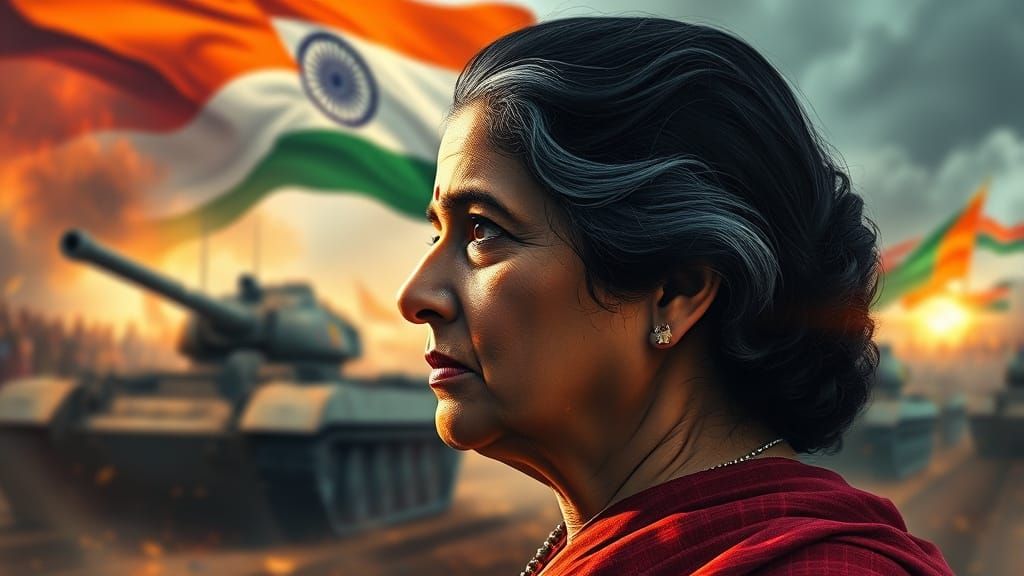 Indira Gandhi Portrait with Dynamic Lighting