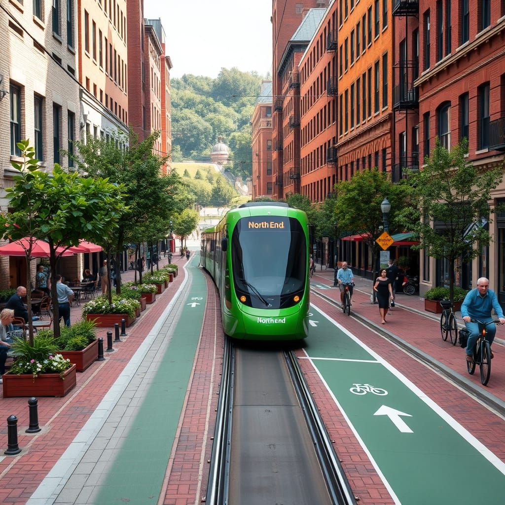 Sleek, Car-Free Hanover Street in Boston's North End