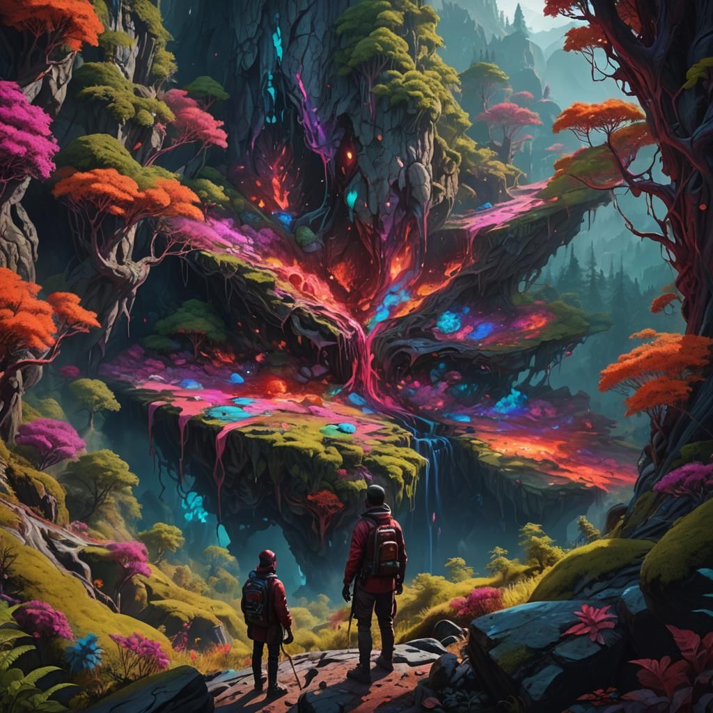 AI Painter Creates Forest Valley with Blood