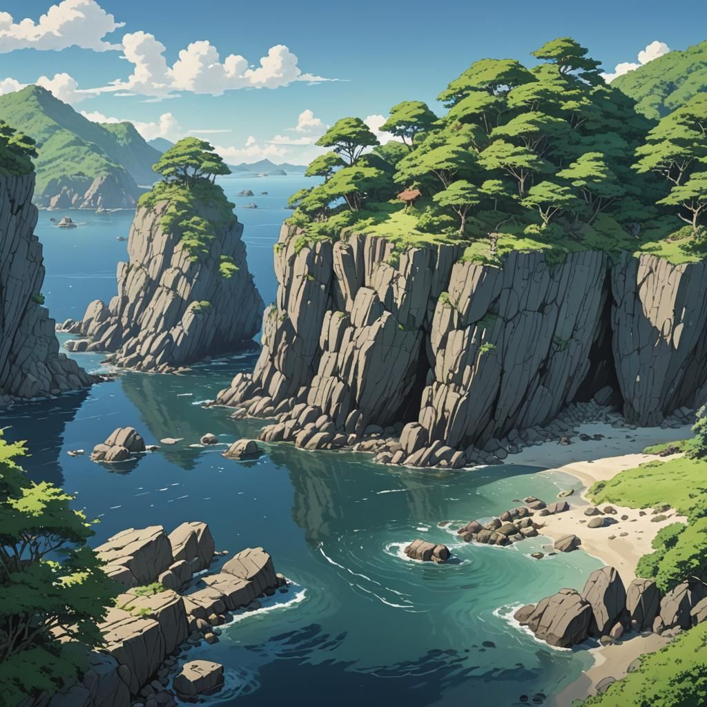 Barren Cove: Studio Ghibli Anime Key Visual