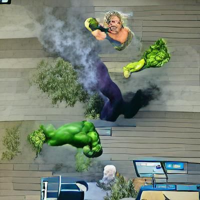 Bruce Banner Morphs into Hulk Hogan Digital Art