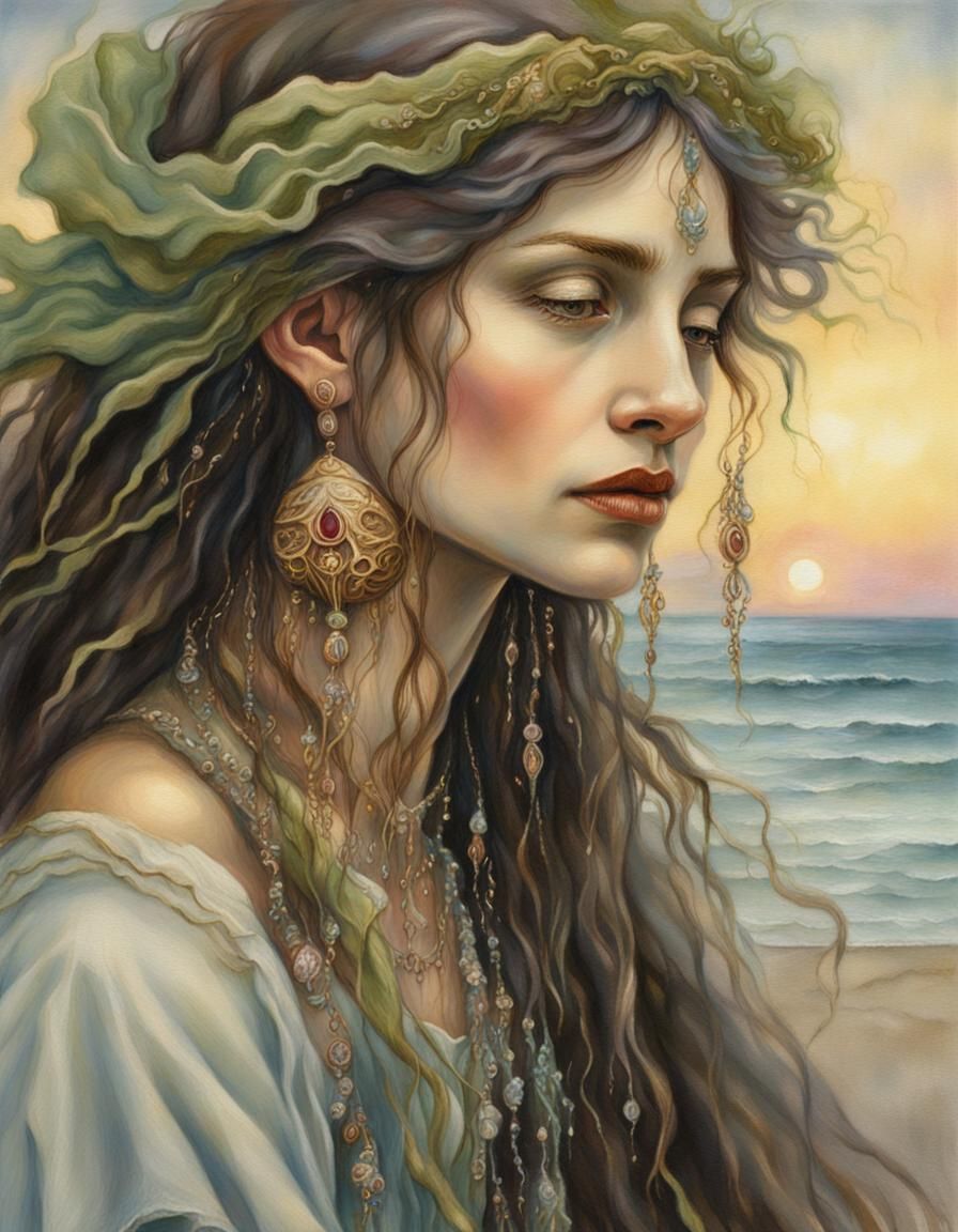 Enchanting Sea Gypsy Portrait in Faerie Art Style